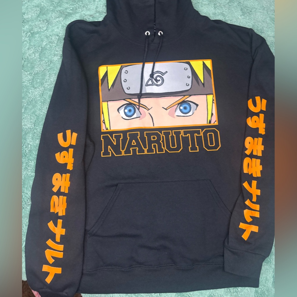 Naruto Shippuden Collection Hoodie Black Anime Graphic Pullover Size Medium - Picture 7 of 15